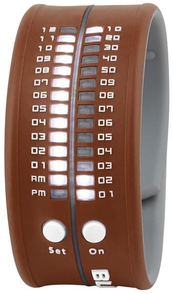 Blox Timestrap Silikon Uhr braun LED weiss BX15015