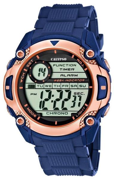 Calypso Herren-armbanduhr Multifunktion Digital K5577/8 blau rosegolden