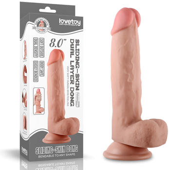 LoveToy 8 inch Sliding Skin Dildo