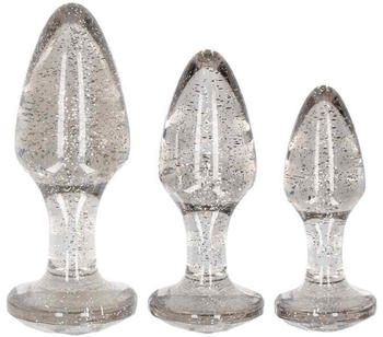 Ouch! Acrylic Silverchip Butt Plug Set Silver