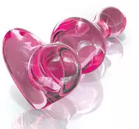 Icicles No. 75 - Herz-Glas-Analplug (pink) rosa