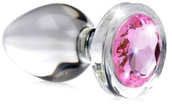 Master Series Pink Gem Glass Anal Plug Large 4 cm