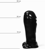 All Black - Dunkler XXL-Dildo mit festem Schaft