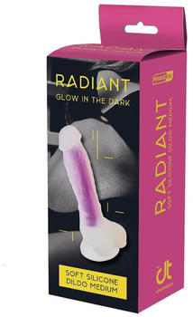 Dreamtoys Radiant Soft Silicone Glow In The Dark Dildo Medium Purple 19 cm