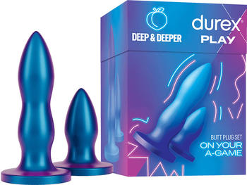 Durex Deep & Deeper Butt Plug Set blue (2pcs.)