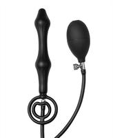 Rimba Latex Play Aufblasbarer Analplug mit Doppelballon und Pumpe Schwarz