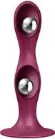 Satisfyer Double Ball-R - Gewichtetes Dildo mit Saugfu&szlig; (rot)