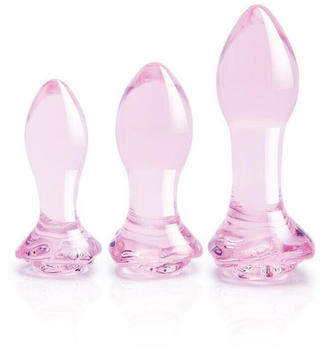 Dreamtoys Glaze Glass Rosebud Anal Training Set 3-teilig rosa