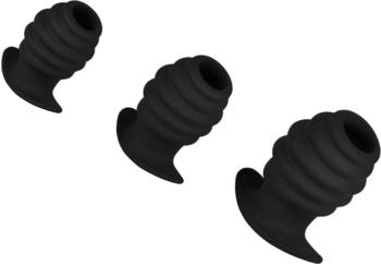 E.I.S. Analplug-Set mit Tunnel 7,4-10 cm schwarz