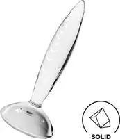 Satisfyer Sparkling Crystal - gerippter Glasdildo (transparent)
