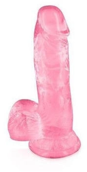 Pure Jelly Jelly Suction Cup Dildo with Testicles S Transparent pink