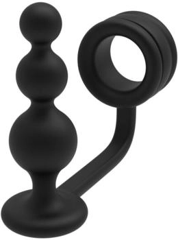 Dreamtoys Dream Toys Ramrod Penisring mit kugelförmigen Analplug schwarz