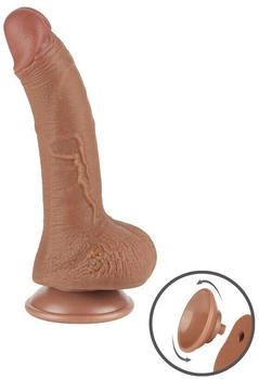 LoveToy Sliding Skin Dildo 19.5 cm (Ø 3.5 cm) - Brown