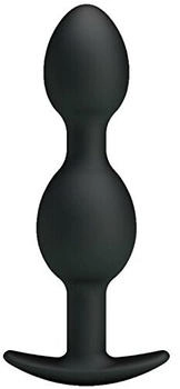 Pretty Love Silikon Anal Plug mit Kugeln schwarz 2,8 cm