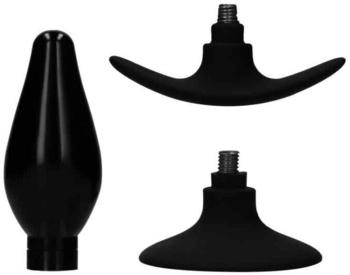Ouch! Interchangeable Butt Plug Set - Rounded Medium - Black
