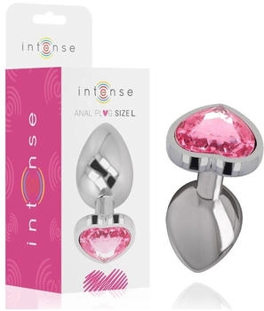 Intense Metall Analplug mit Rosa Herz