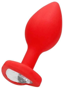 Ouch! Diamond Heart Butt Plug - Regular - Red 2,8 cm