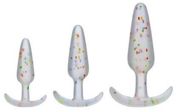 Doc Johnson Pride Anal Trainer Set transparent mit Konfetti