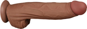 LoveToy Sliding Skin Dildo 31 cm - Brown