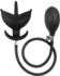Rimba Latex Play - Inflatable Anal Tulip-Shaped Plug with Pump - Black