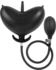 Rimba Latex Play - Inflatable Anal Tulip-Shaped Plug with Pump - Black