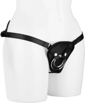 NMC Strapon Black Pu Harness With Two Rings