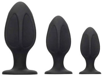 Ouch! Diamond Shape Butt Plug Set Black