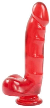Doc Johnson Jelly Jewels - Cock And Balls With Suction Cup Ruby 20cm