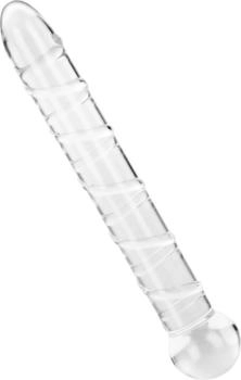 E.I.S. Glasdildo mit gerillter Struktur 21 cm transparent