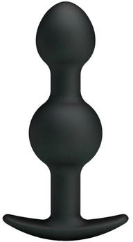 Pretty Love Silikon Anal Plug mit Kugeln schwarz 2,6 cm