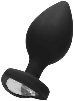 Ouch! Diamond Heart Butt Plug - Extra Large - Black 4,1 cm