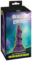 Beasty Cocks Fantasie-Dildo mit Saugnapf Octopus Prime 20,2 cm in Metallic-Violett
