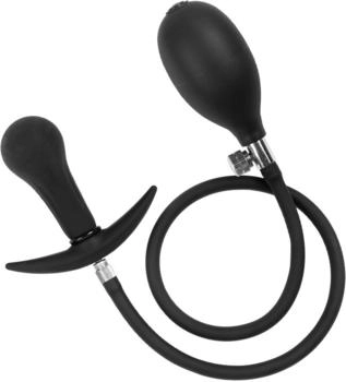 Rimba Latex Play - Inflatable Anal Plug with Pump 8 cm schwarz