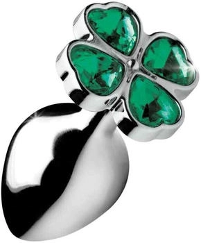 XR Brands Booty Sparks Lucky Clover Gem - Medium - Silver 3,7 cm