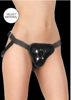 Ouch! Velvet & Velcro Adjustable Harness with O-Ring