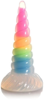XR Brands UniGlow - Glow-in-the-Dark Rainbow Silicone Dildo