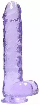 RealRock Realistic Dildo With Balls - Purple 23 cm