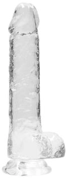 RealRock Realistic Dildo With Balls - Transparent 20 cm
