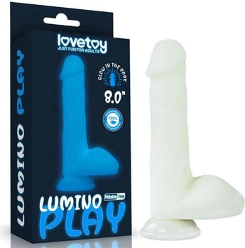 LoveToy Lumino Play Silikone Dildo leuchtend 21 cm