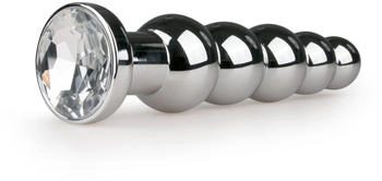 EasyToys Metal Butt Plug No. 14 Silver/Clear 3,2 cm