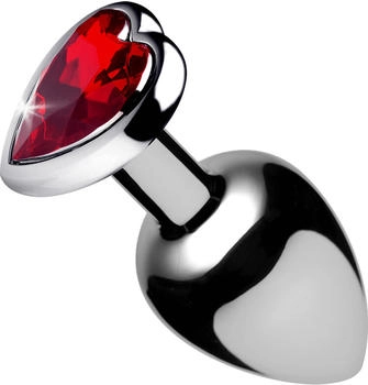 XR Brands Booty Sparks - Red Heart Gem Small 7,1 cm red