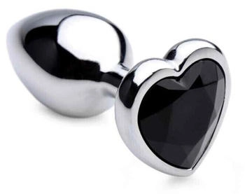 XR Brands Booty Sparks Black Heart Gem Anal Plug - Small 2,7 cm