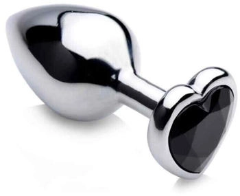 XR Brands Booty Sparks Black Heart Gem Anal Plug - Medium 3,4 cm
