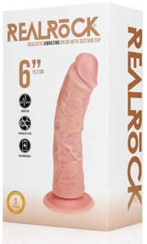 RealRock Vibrating Regular Curved Cock - 6 / 15,5 cm - Flesh