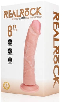 RealRock Vibrating Regular Curved Cock - 8 / 20,5 cm - Flesh