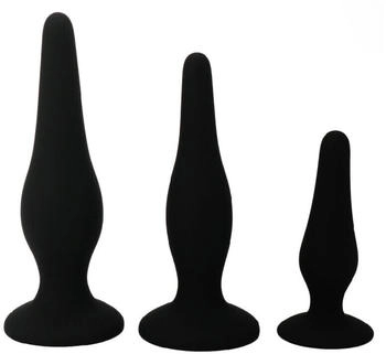 Pretty Love Silikon Anal Plug Set für Anfänger schwarz