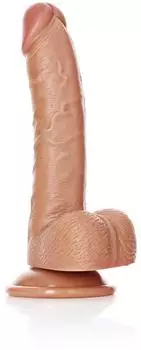 RealRock Curved Realistic Dildo Hellbraun 18 cm