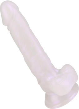 E.I.S. Schimmernder Naturdildo mit Saugfuß 18,5 cm weiß