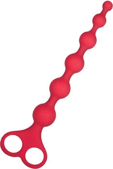 NMC NMC 8 Inch Ribbed Silicone Anal Beads Red