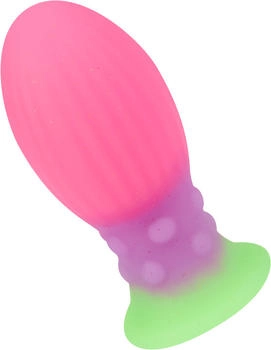 E.I.S. Strukturierter Analplug aus Silikon 8,5 cm pink | lila | hellgrün
